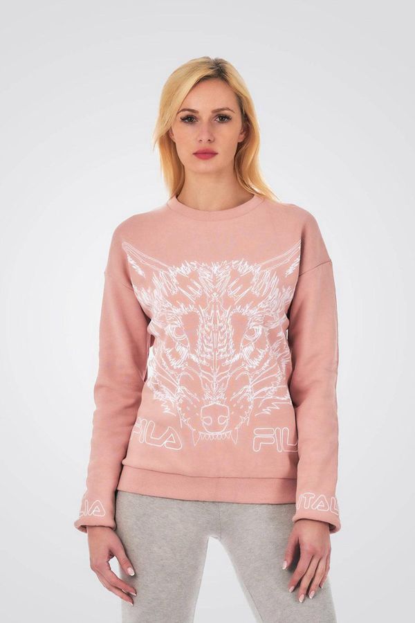 Moletons Fila Mulher Rosa - Fila Halpern Flocked Outline Wolf Loja Online Portugal,YTIQ-95160